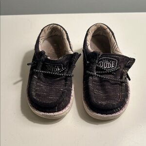 Hey Dude Kids Wally Black Moccasins
